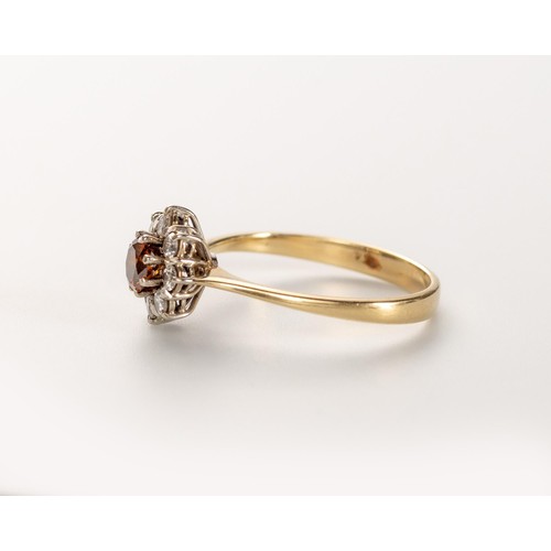 485 - A DIAMOND CLUSTER RING