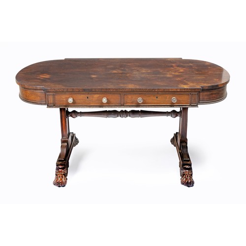 113 - A REGENCY ROSEWOOD LIBARY TABLE