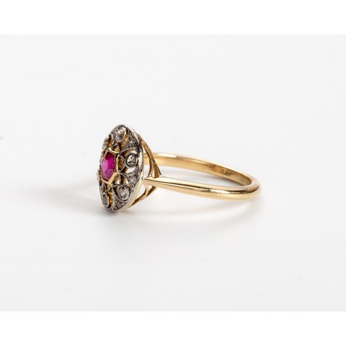 502 - A RUBY AND DIAMOND RING