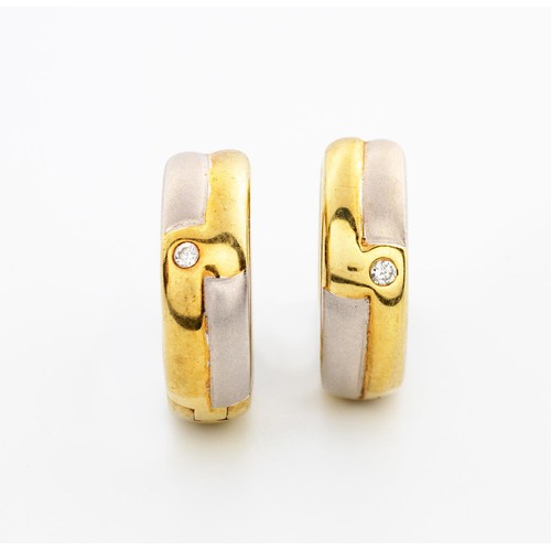 505 - A PAIR OF DIAMOND 'HUGGIE' EARRINGS