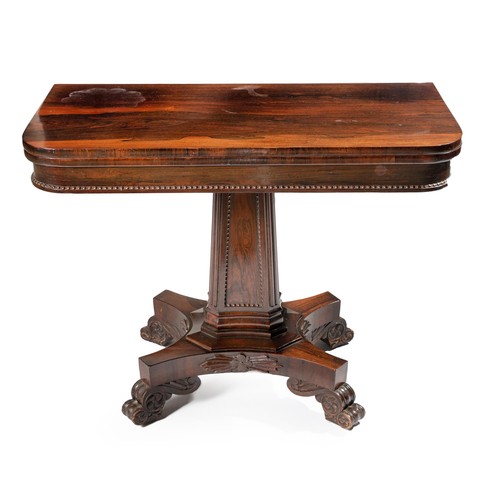 100 - A VICTORIAN ROSEWOOD CARD TABLE