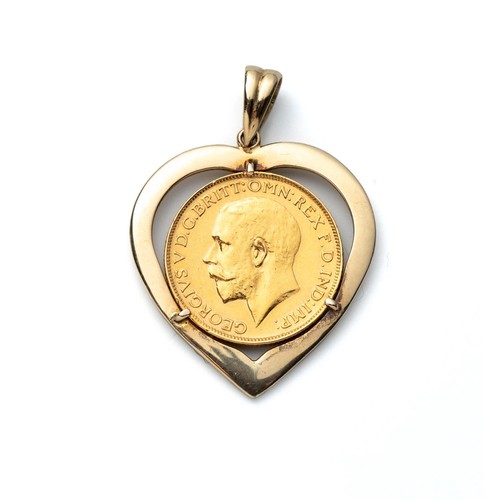 534 - A 14CT GOLD NECKLACE AND COIN-MOUNTED PENDANT