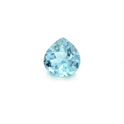 612 - AN UNMOUNTED PEAR-SHAPED AQUAMARINE