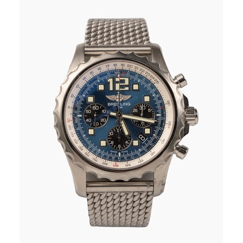 167 - A STAINLESS-STEEL WRISTWATCH, BREITLING CHRONOSPACE