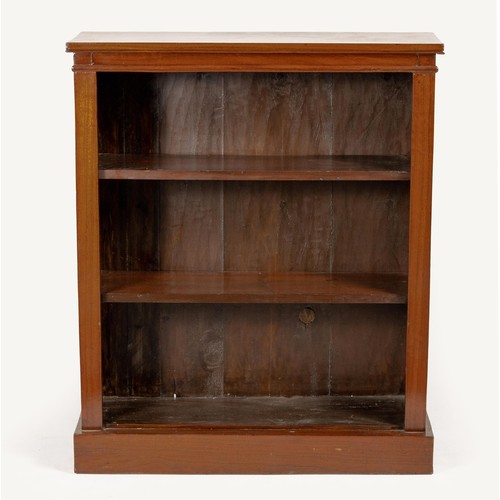 116 - A MAHOGANY OPEN BOOKCASE, 19TH CENTURY