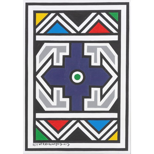 376 - Esther Mahlangu (South African 1935 - ) NDEBELE PATTERN