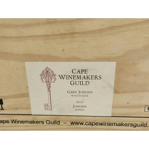 872 - Jordan Cape Winemakers Guild (CWG) Sophia 2010, original wooden case