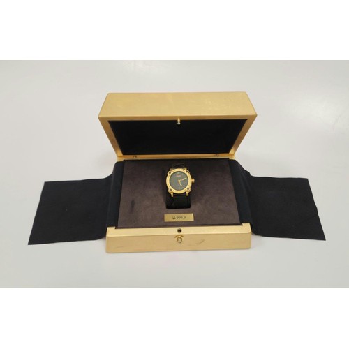 168 - A 24K GOLD WRISTWATCH, BULOVA ACCU SWISS