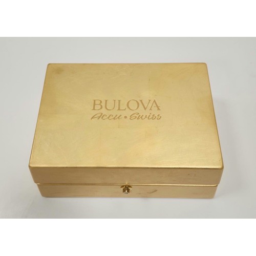 168 - A 24K GOLD WRISTWATCH, BULOVA ACCU SWISS