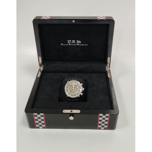 163 - A STAINLESS-STEEL WRISTWATCH, BRM V12-44 CHRONOGRAPH BERNARD RICHARDS YELLOW