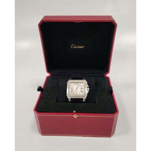 174 - A STAINLESS-STEEL WRISTWATCH, CARTIER SANTOS 100 XL