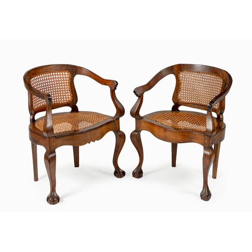 757 - A PAIR OF CAPE STINKWOOD TUB ARMCHAIRS