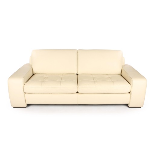 781 - A CREAM COLORED TWO-SEATER SOFA, MODERN