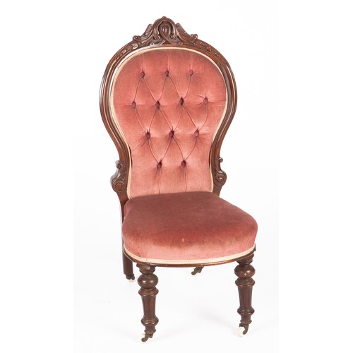 536 - A VICTORIAN MAHOGANY NURSING CHAIR