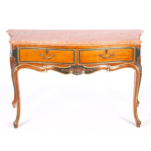 787 - A FRENCH-STYLE MARBLE-TOPPED CONSOLE TABLE