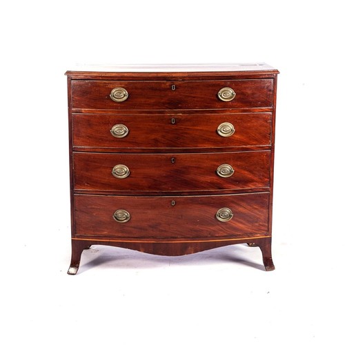 546 - A MAHOGANY CHEST OF DRAWERS, 19th CENTURY