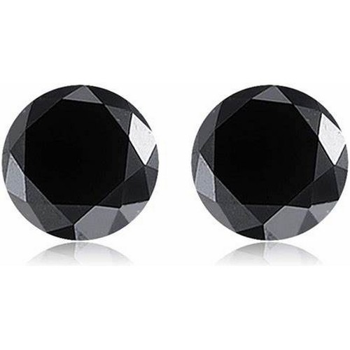 1111 - A ROUND BRILLIANT CUT BLACK DIAMOND, 3.33 CARATS