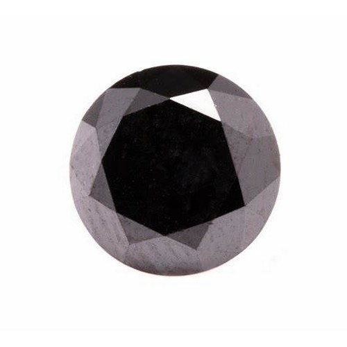 1109 - A ROUND BRILLIANT CUT BLACK DIAMOND, 7.20 CARATS