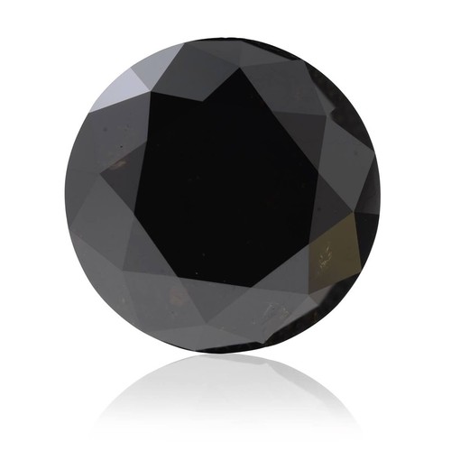 1112 - A ROUND BRILLIANT CUT BLACK DIAMOND, 1.91 CARATS