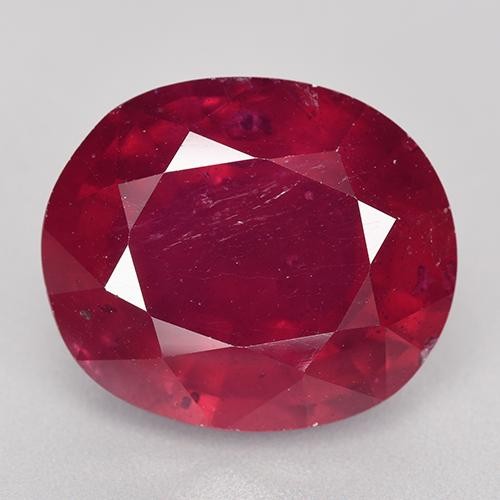 1119 - AN OVAL BRILLIANT CUT RUBY, 10.50 CARATS