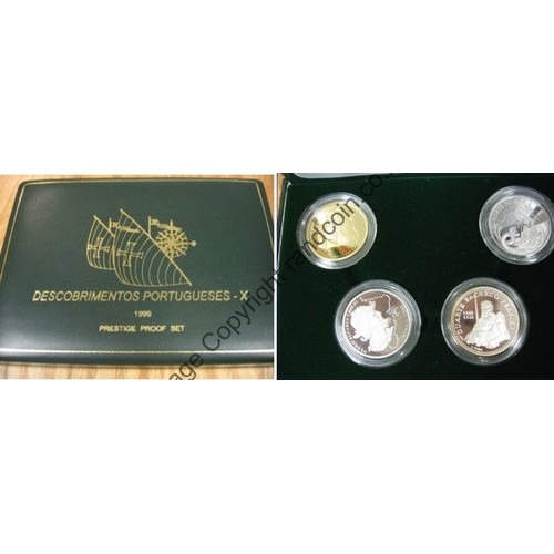 323 - A GOLDEN ERA OF PORTUGUESE DISCOVERY 4 COIN 4 METALS PROOF PRESTIGE BOXED SET