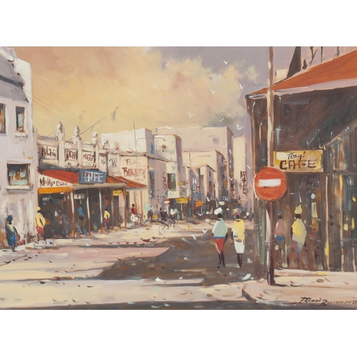 670 - François Badenhorst (South African 1934 - 2013) STREET SCENE