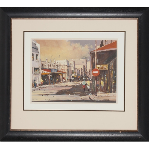 670 - François Badenhorst (South African 1934 - 2013) STREET SCENE