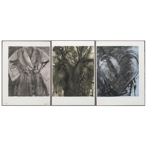 905 - Jim Dine (American 1935 - ) DESIRE IN PRIMARY COLORS, triptych