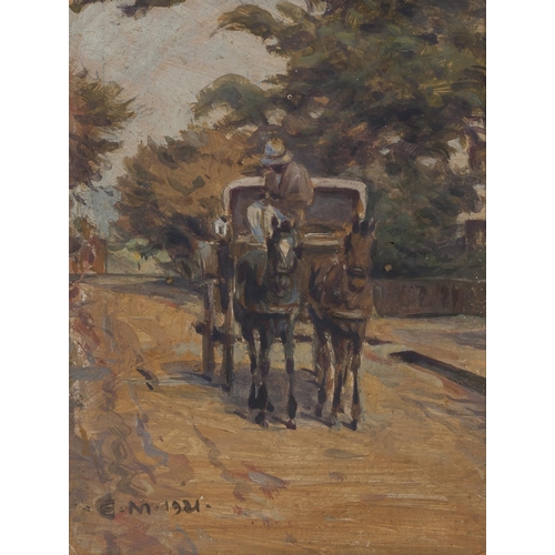 636 - Erich (Ernst Karl) Mayer (South African 1876 - 1960) HORSE AND CARRIAGE