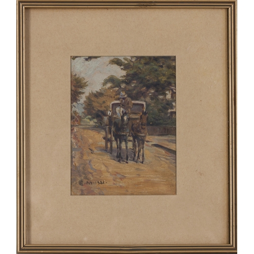 636 - Erich (Ernst Karl) Mayer (South African 1876 - 1960) HORSE AND CARRIAGE