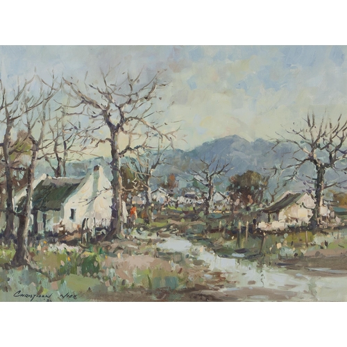 858 - Christiaan Nice (South African 1939 - 2020) VILLAGE AFTER THE RAIN