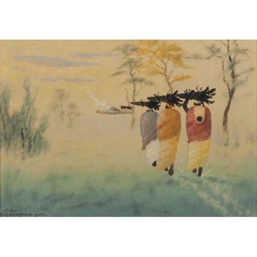 897 - John Koenakeefe Mohl (South African 1903 - 1985) CARRYING FIRE WOOD HOME FOR SUPPER