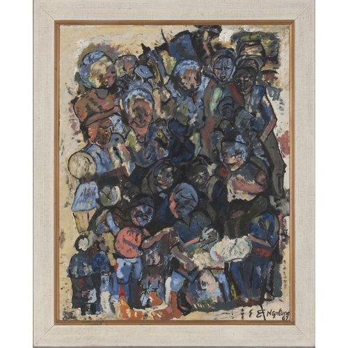 893 - Ephraim Mojalefa Ngatane (South African 1938 - 1971) COMPOSITION OF FACES