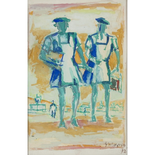 912 - Gerard Sekoto (South African 1913 - 1993) TWO FIGURES