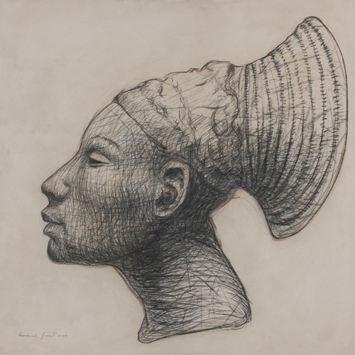 825 - Lionel Smit (South African 1982 - ) WOMAN WITH HEADDRESS 1