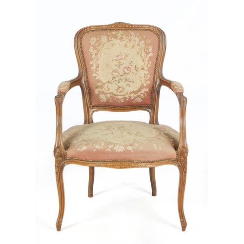 789 - A FRENCH-STYLE FRUITWOOD ARMCHAIR, 20TH CENTURY