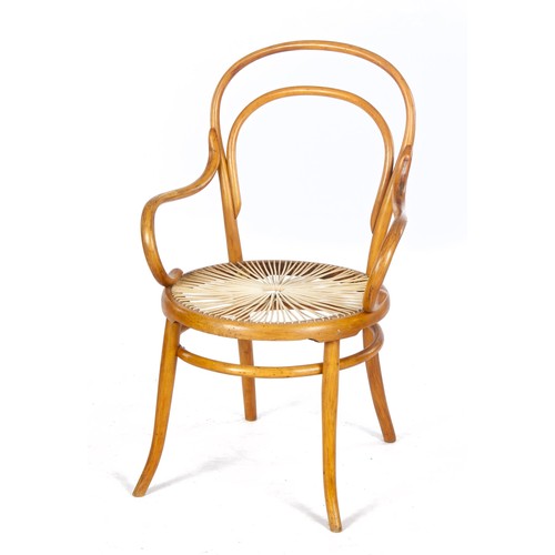 577 - A BENTWOOD ARMCHAIR