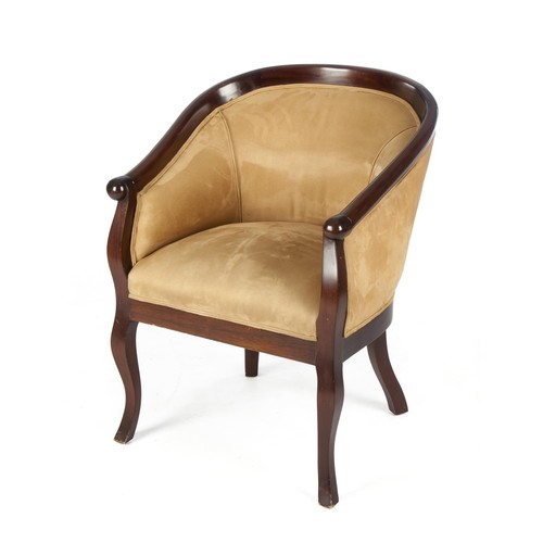 556 - A MAHOGANY TUB ARMCHAIR