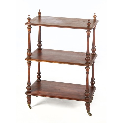 559 - AN OAK THREE TIER WHATNOT, 20TH CENTURY