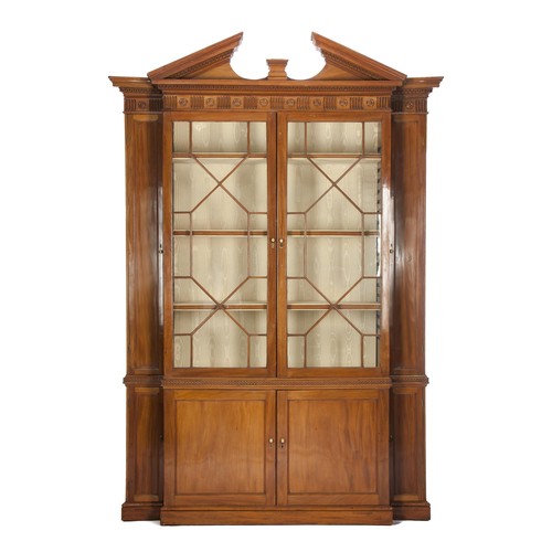 571 - A GEORGIAN STYLE MAHOGANY BOOKCASE,  MODERN