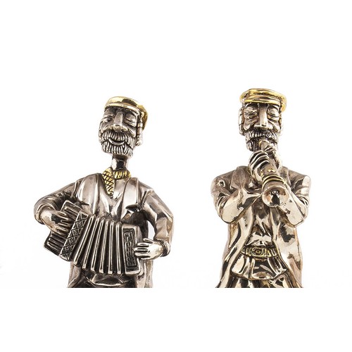 172 - GROUP OF FIVE ISRAELI SILVER-GILT MUSICIANS