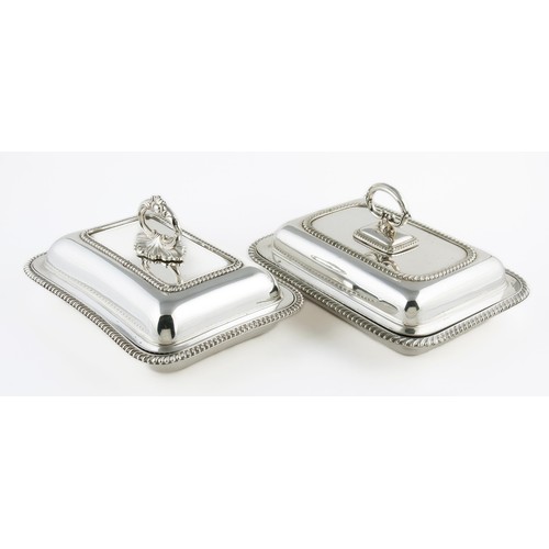 203 - A PAIR OF ELECTROPLATE ENTRÉE DISHES AND COVERS