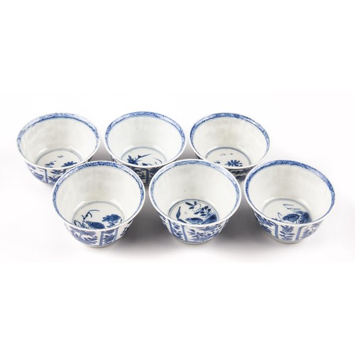 366 - A SET OF SIX CHINESE BLUE AND WHITE 