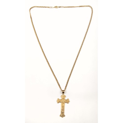 981 - A GOLD CROSS AND CHAIN