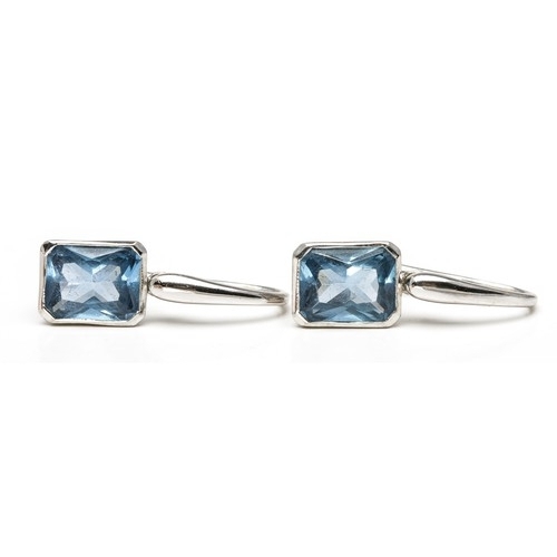 1003 - A PAIR OF BLUE TOPAZ EARRINGS