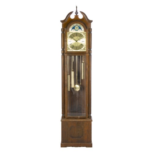 461 - A MAHOGANY CHIMING LONGCASE CLOCK, WEST GERMANY, 20TH CENTURY