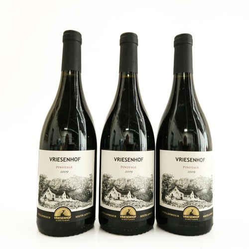 255 - 2009 Vriesenhof Pinotage, three bottles 750ml