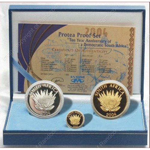 316 - A PROTEA 10 YEAR ANNIVERSARY OF THE DEMOCRATIC REPUBLIC OF SOUTH AFRICA PROOF COIN SET