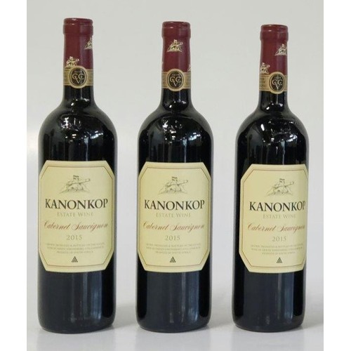 262 - 2015 Kanonkop Cabernet Sauvignon, three bottles 750ml