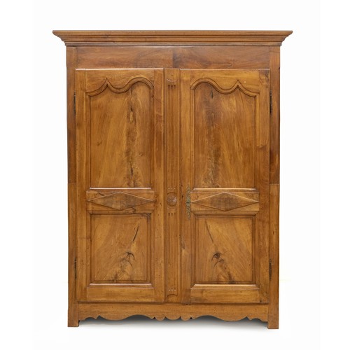 275 - A FRENCH WALNUT ARMOIRE, 19TH CENTURY